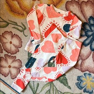 Tea Collection Heart Print Pajama Set